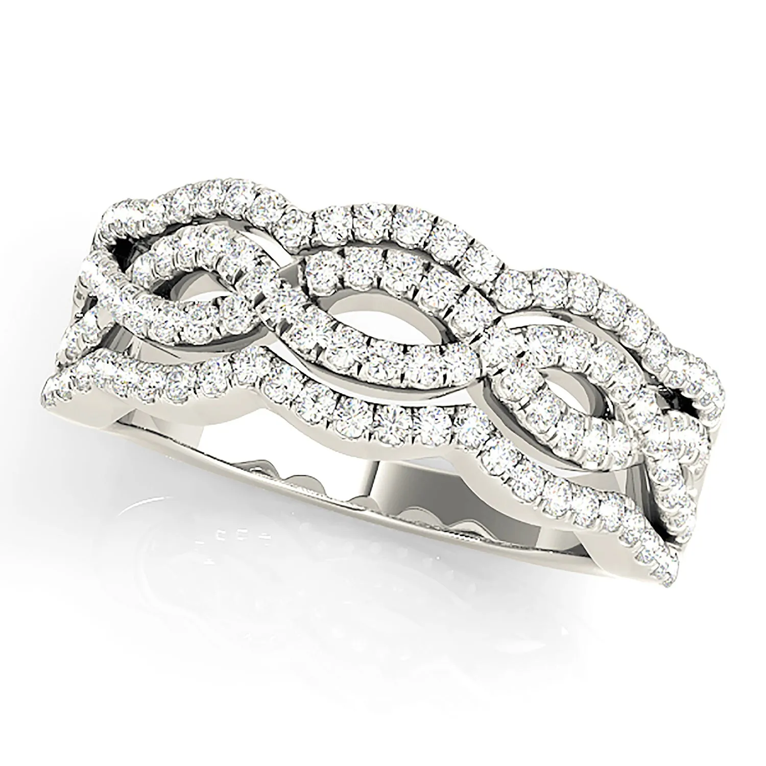 0.65 ctw. Round Diamond  Infinity Design Wide Anniversary Ring
