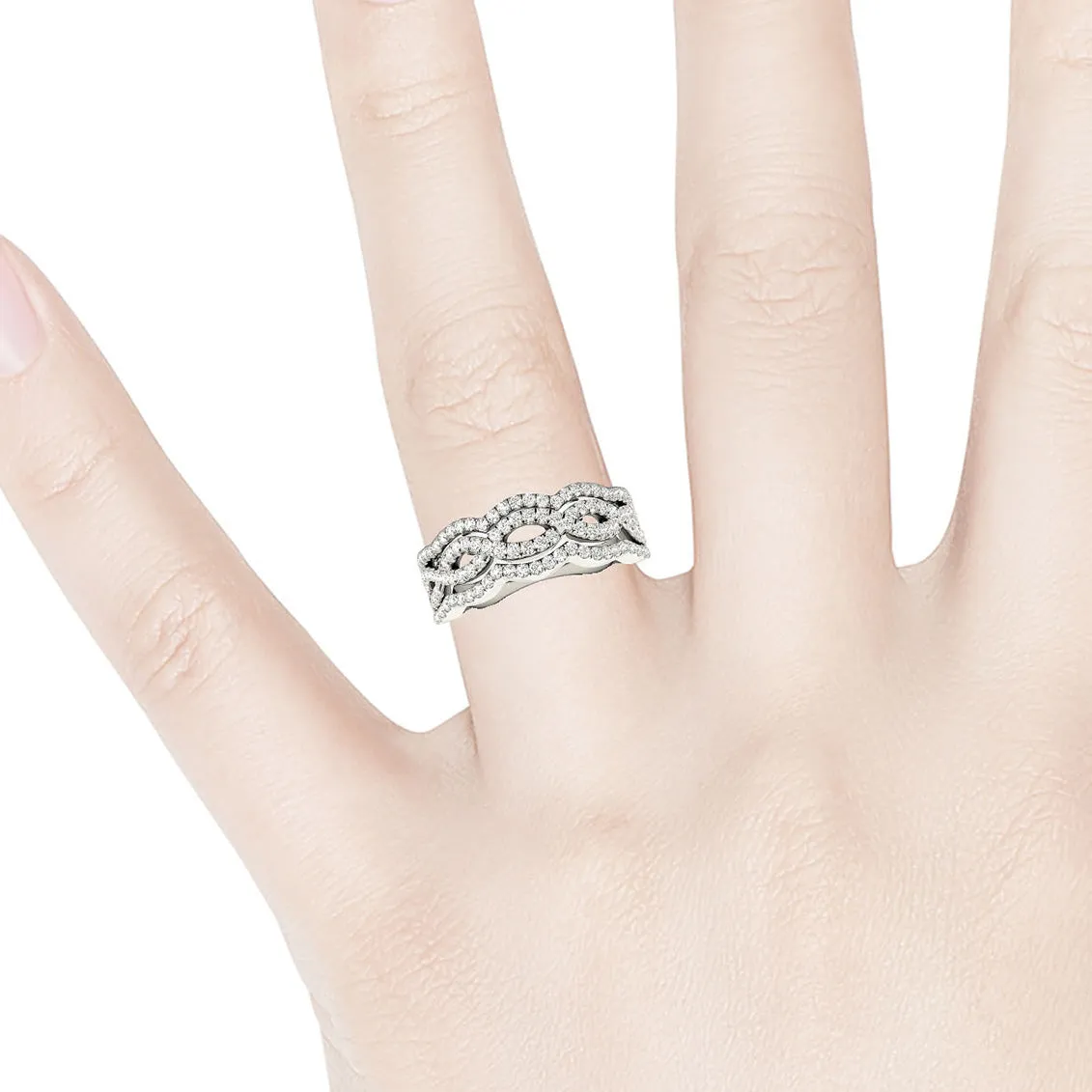 0.65 ctw. Round Diamond  Infinity Design Wide Anniversary Ring