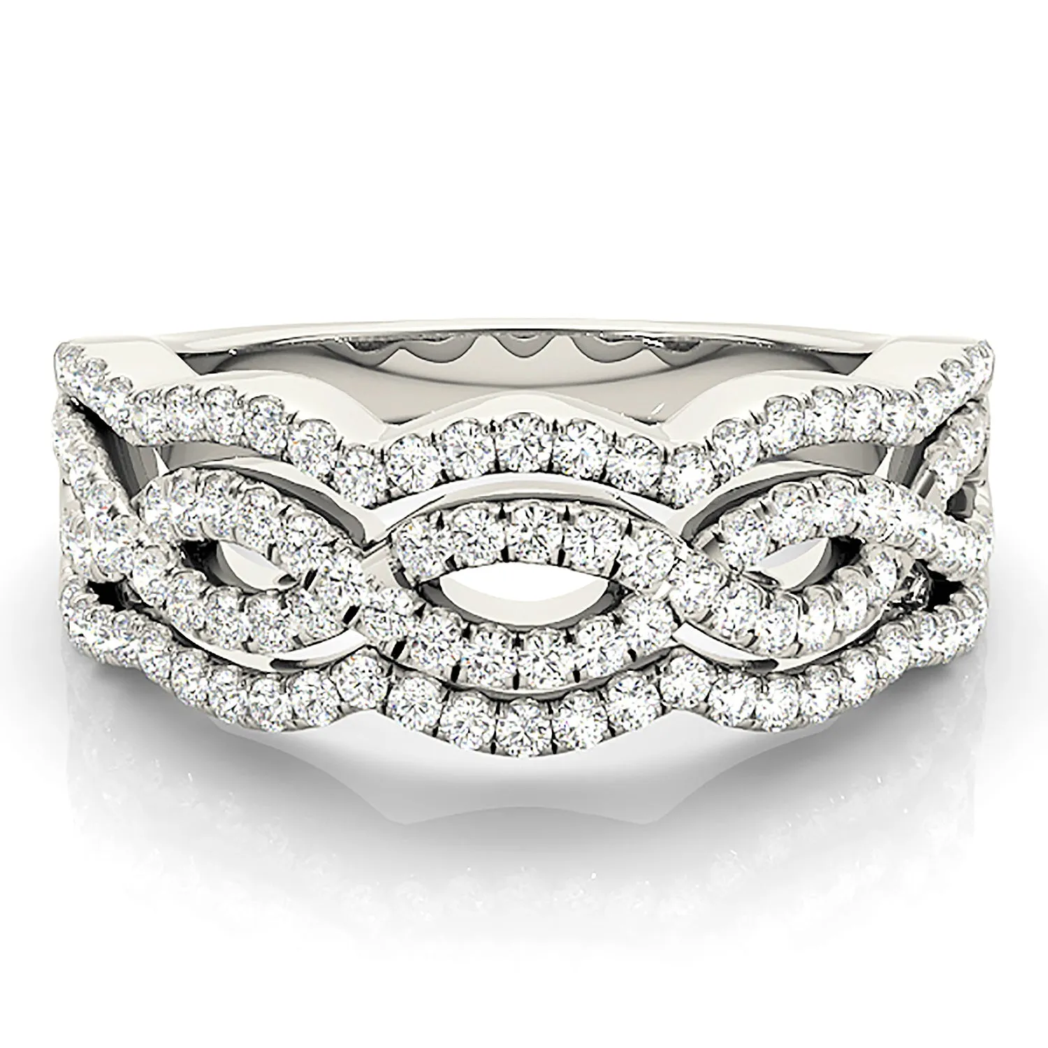 0.65 ctw. Round Diamond  Infinity Design Wide Anniversary Ring