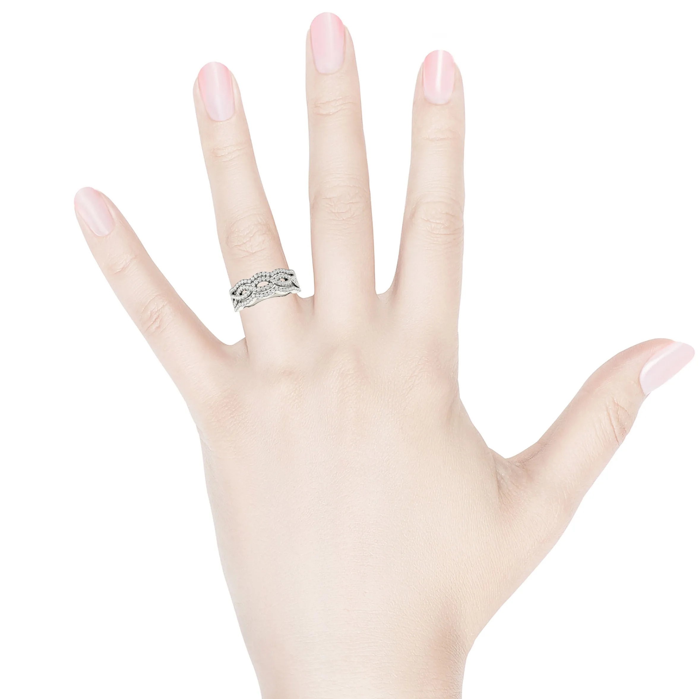 0.65 ctw. Round Diamond  Infinity Design Wide Anniversary Ring