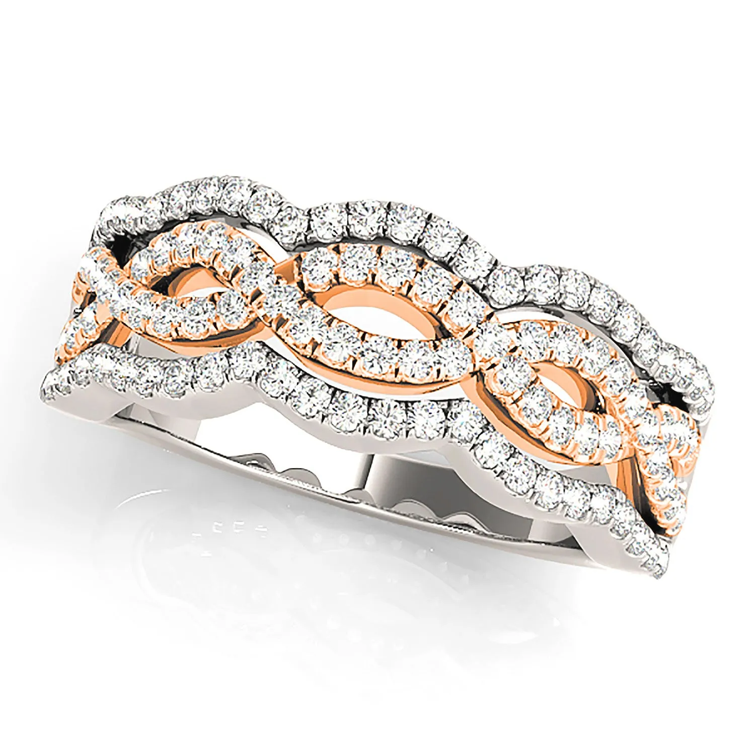 0.65 ctw. Round Diamond  Infinity Design Wide Anniversary Ring
