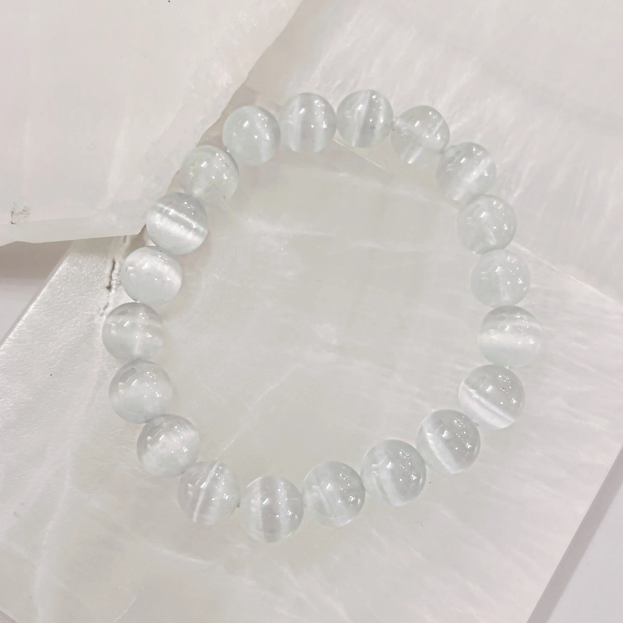 10MM SELENITE BEADED bracelet