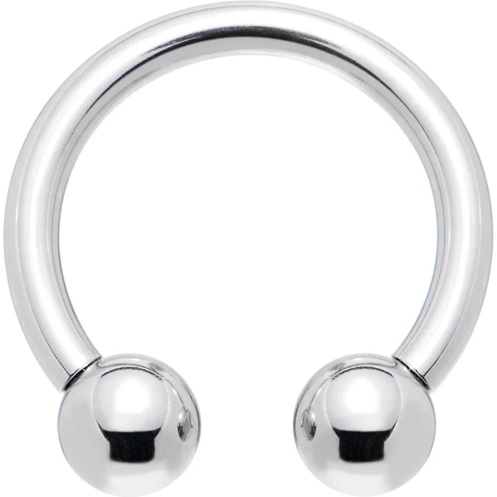 12 Gauge Internally Threaded Horseshoe Circular Barbell - 1/2 5mm