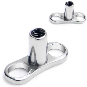 14 Gauge 3mm Rise Center Post Implant Grade Titanium Dermal Anchor Base