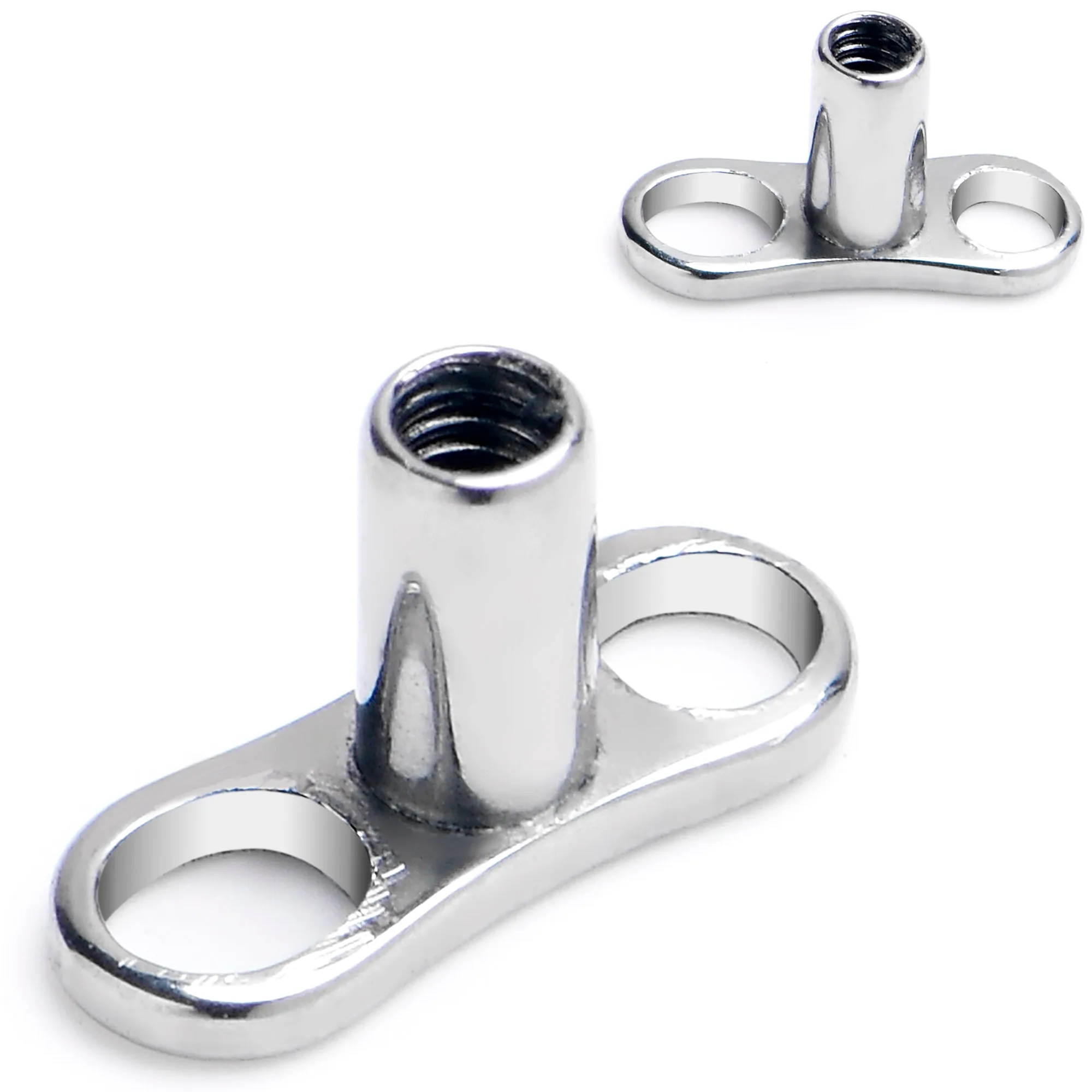 14 Gauge 3mm Rise Center Post Implant Grade Titanium Dermal Anchor Base