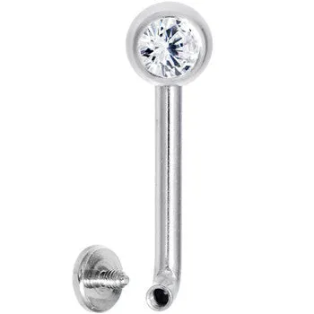 14 Gauge 5mm Clear Gem Vertical Hood Piercing -1/2 2.5mm Rise