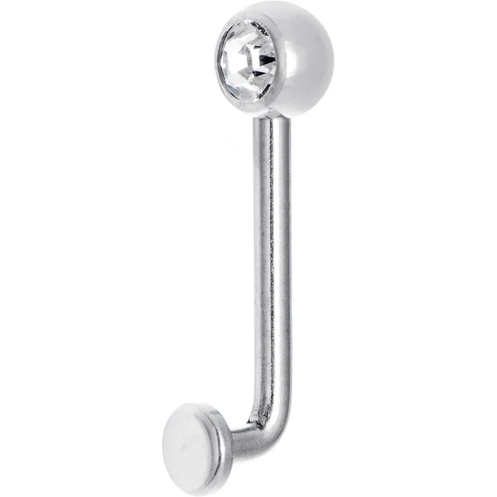 14 Gauge 5mm Clear Gem Vertical Hood Piercing -1/2 2.5mm Rise