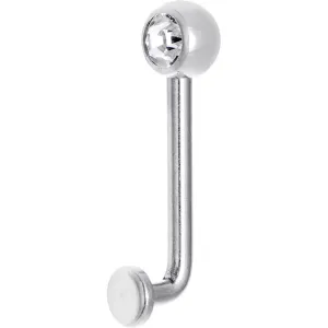 14 Gauge 5mm Clear Gem Vertical Hood Piercing -1/2 2.5mm Rise