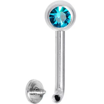 14 Gauge 5mm Zircon Blue Gem Vertical Hood Piercing -3/8 2.5mm Rise