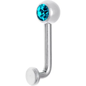 14 Gauge 5mm Zircon Blue Gem Vertical Hood Piercing -3/8 2.5mm Rise