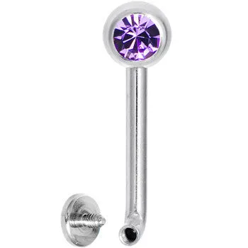 14 Gauge 5mmTanzanite Gem Vertical Hood Piercing -1/2 2mm Rise