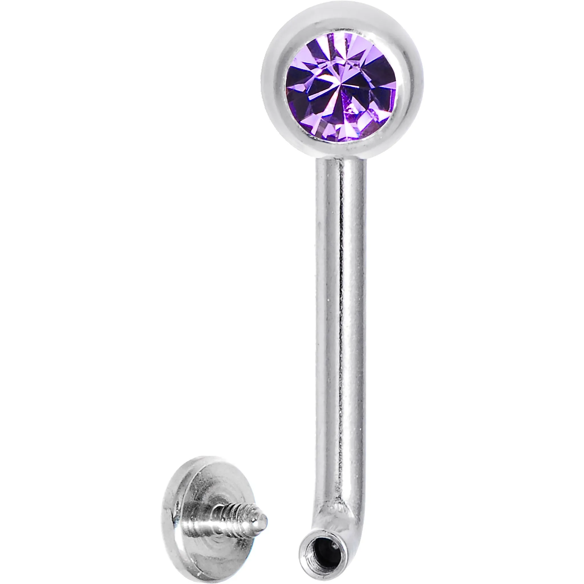 14 Gauge 5mmTanzanite Gem Vertical Hood Piercing -1/2 2mm Rise
