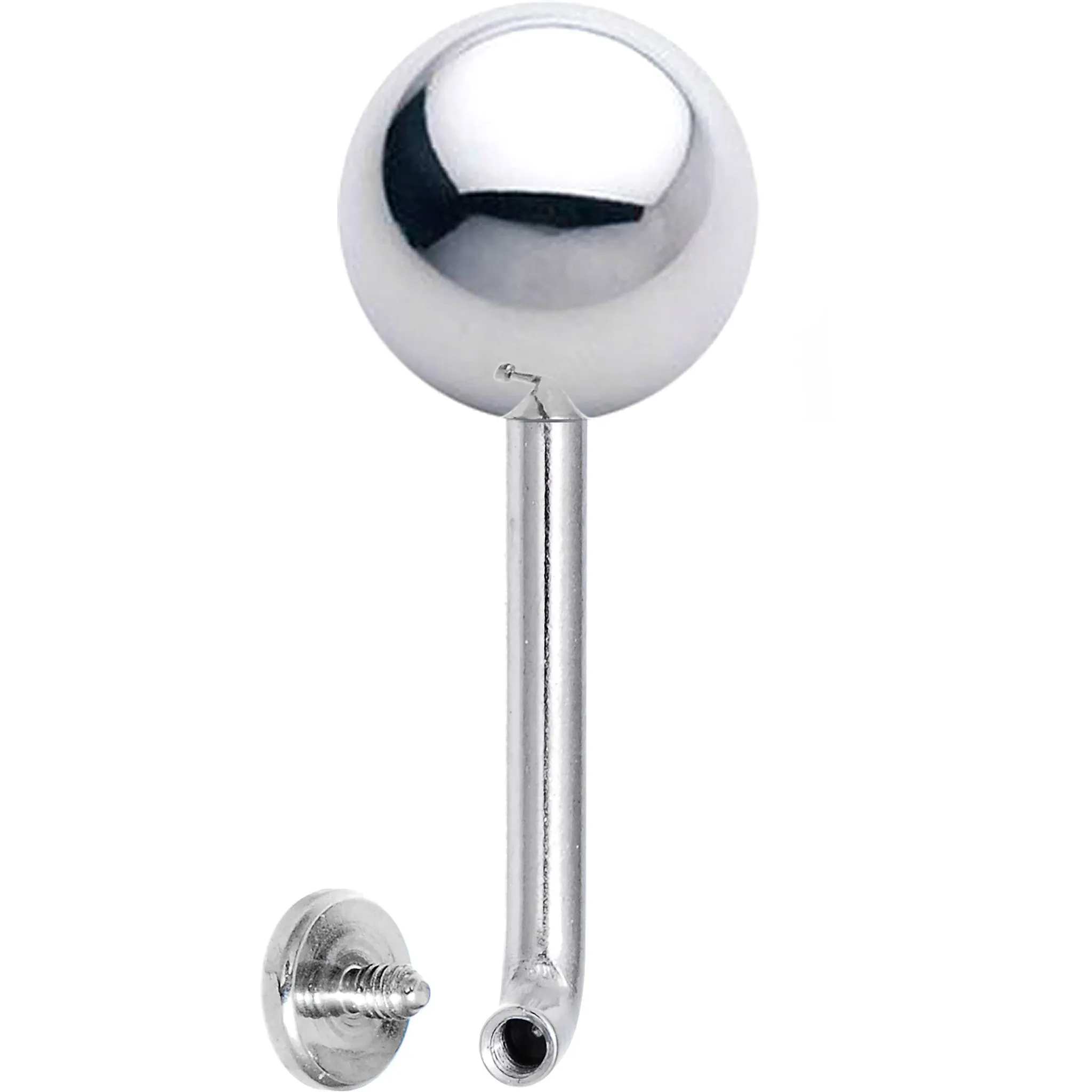 14 Gauge 8mm Steel Ball Vertical Hood Piercing -1/2 2mm Rise