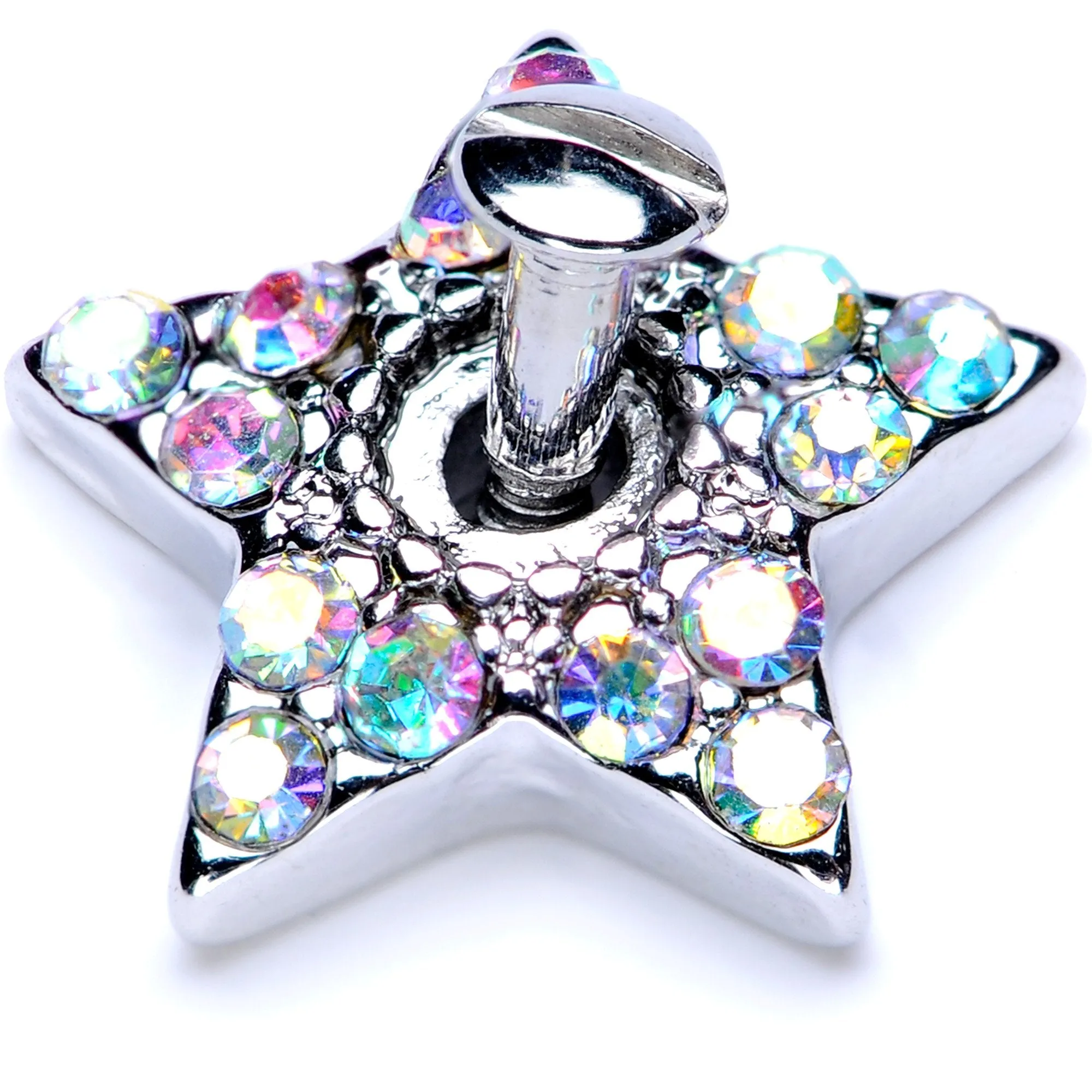 14 Gauge Aurora Gem 10mm Five Point Star Dermal Top