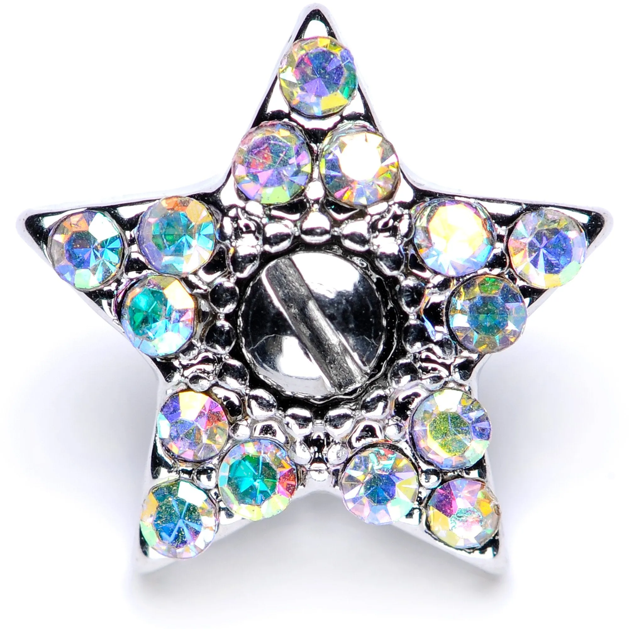 14 Gauge Aurora Gem 10mm Five Point Star Dermal Top