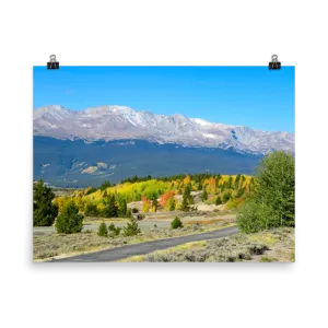 14,429 ft Mount Massive with changing aspen in foreground - Print