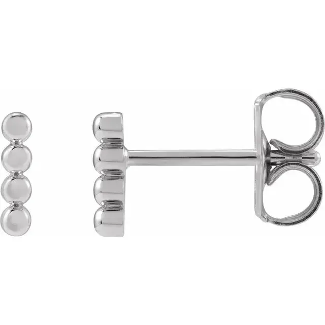 14K Beaded Bar Studs