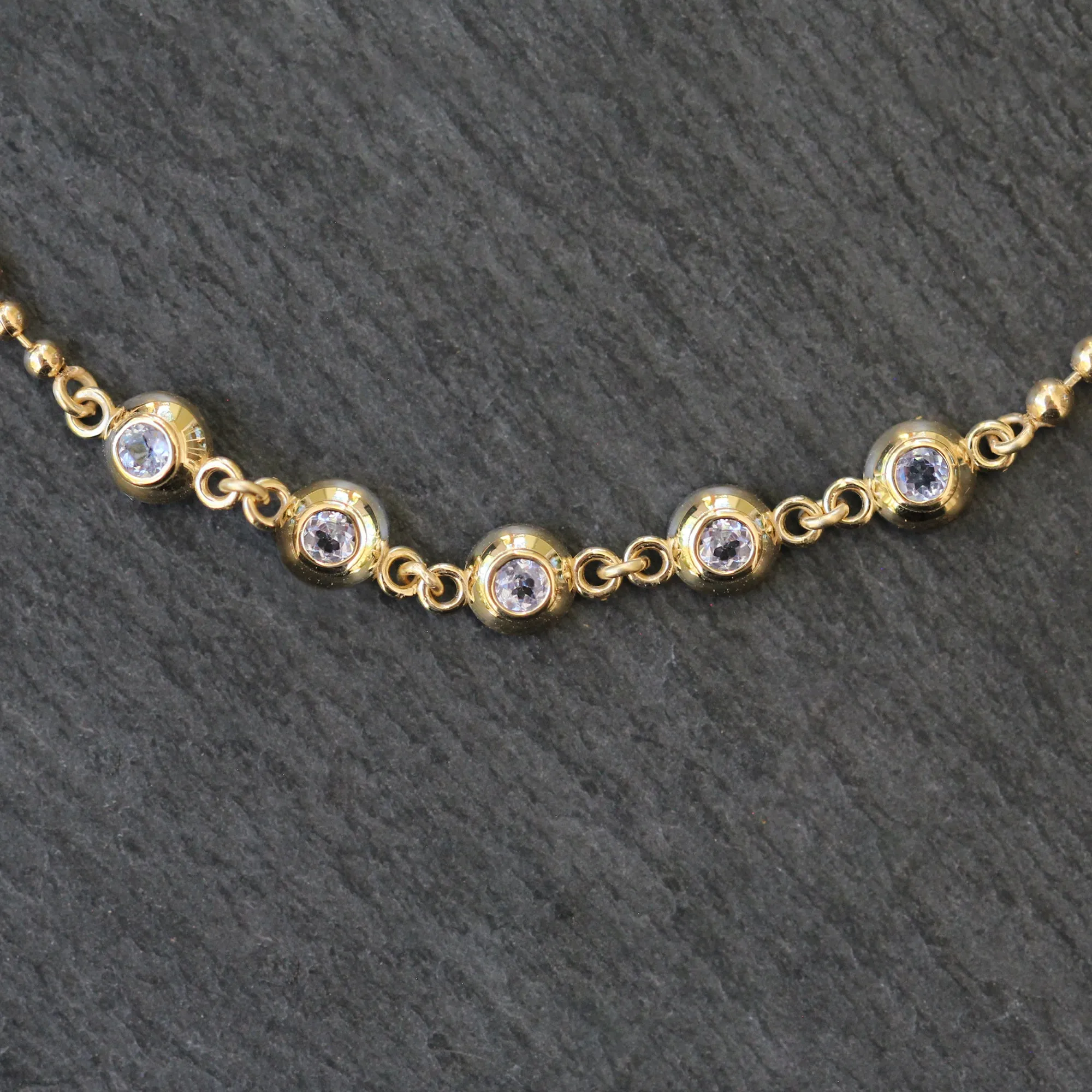 14k Gold   Tanzanite Station Bracelet