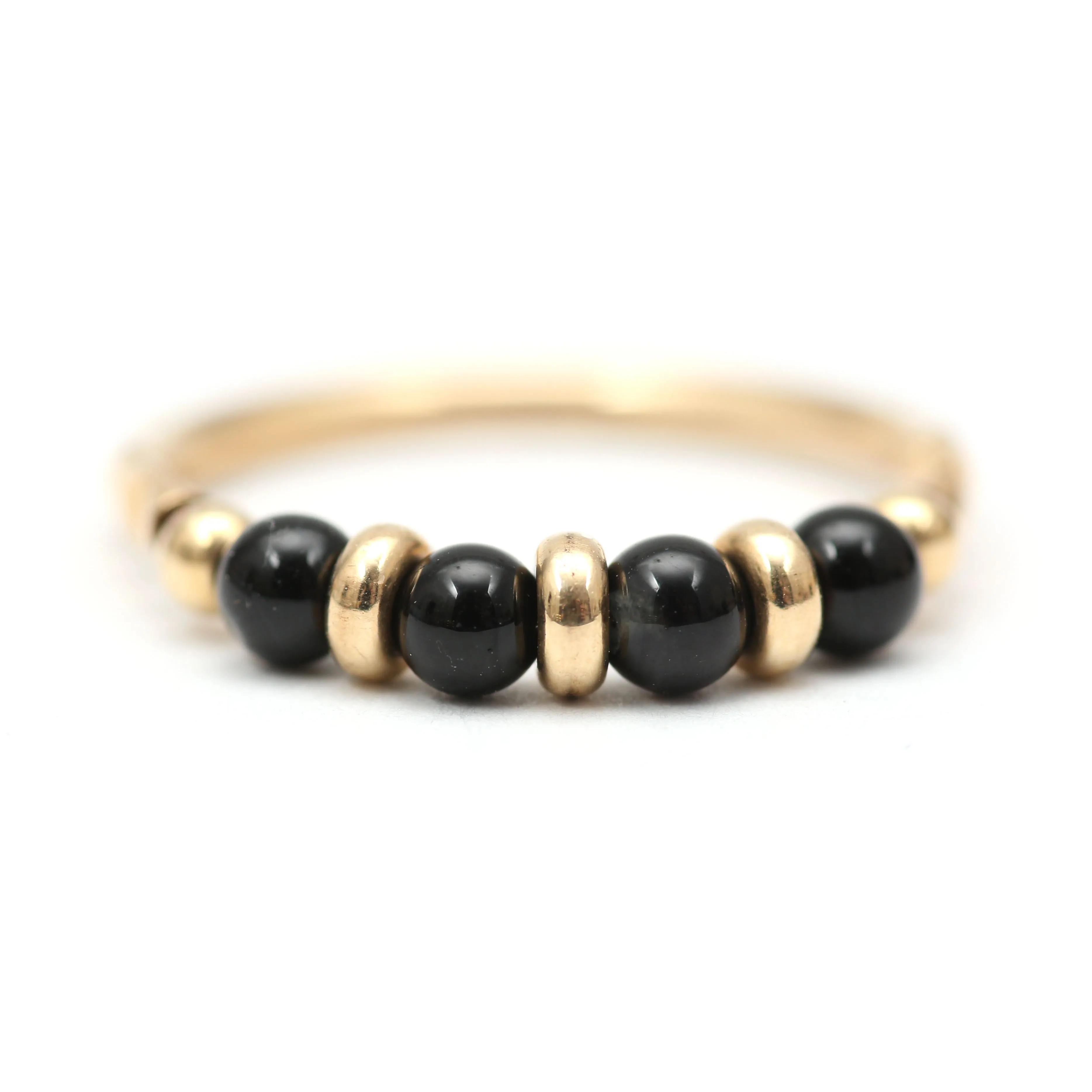 14k Onyx Bead Ring