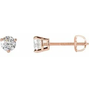 14K Rose 3/8 CTW Natural Diamond Earrings