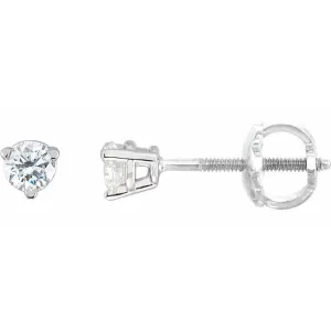 14K White Gold 1/5 CTW Natural Diamond Threaded Post Earrings