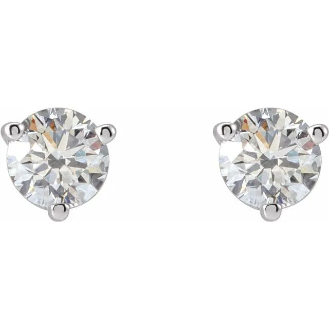 14K White Gold 1/5 CTW Natural Diamond Threaded Post Earrings