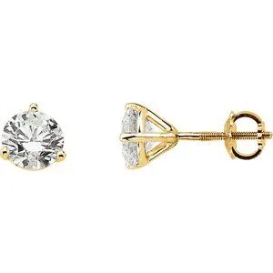 14K Yellow 3/4 CTW Diamond Stud Earrings