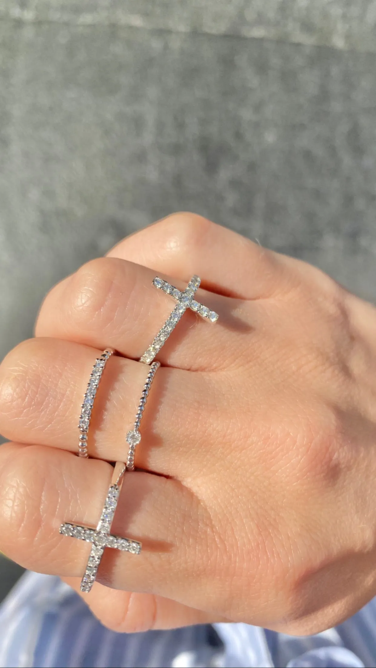 14K Yellow Gold Diamond Top Beaded Ring