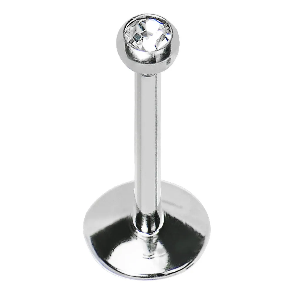 16 Gauge 3/8 Internally Threaded 2.5mm Gem Ball Labret