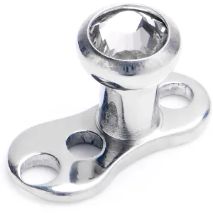 16 Gauge 3mm Gem Bezel Top 3 Hole Dermal Implant Grade Titanium Anchor Base