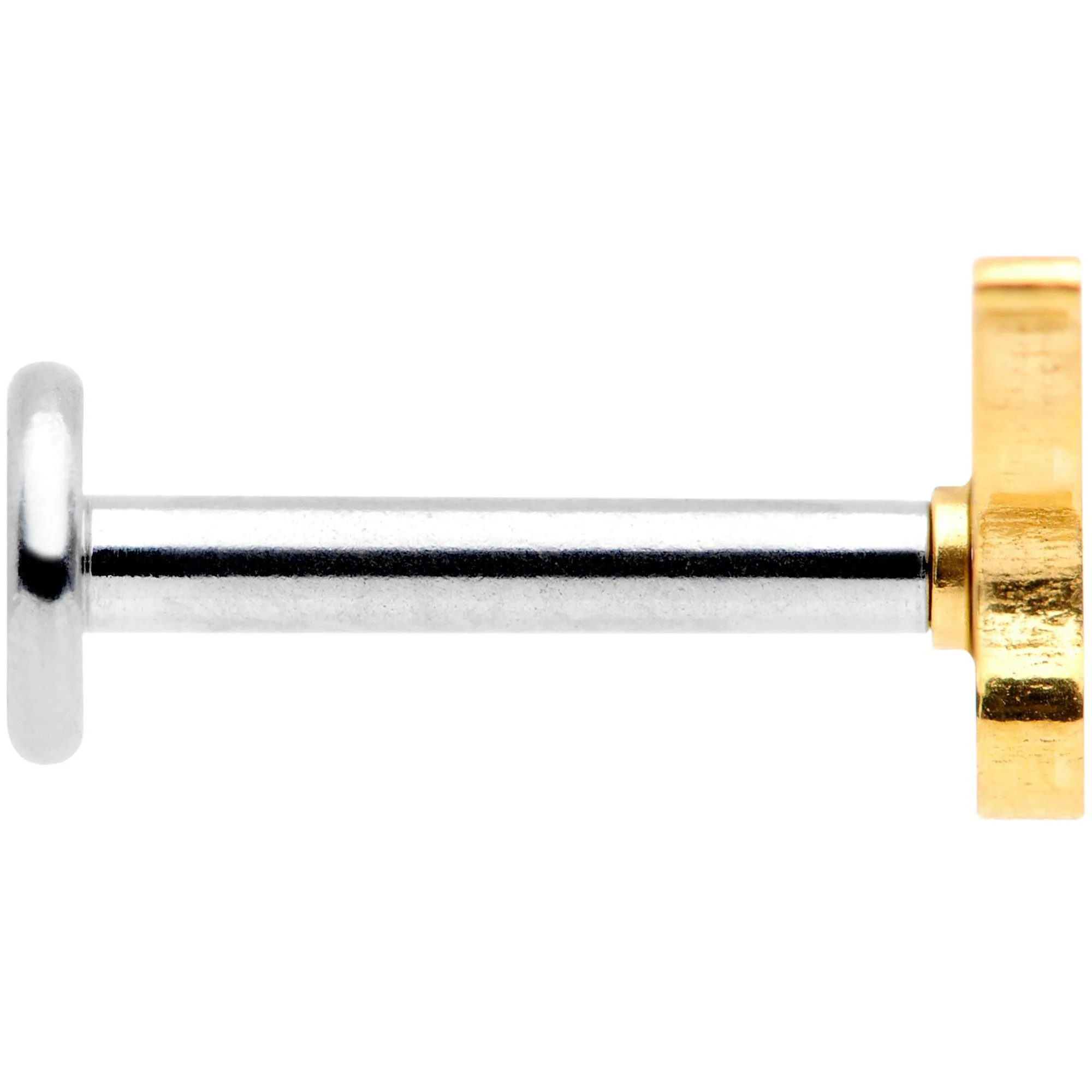 16 Gauge 5/16 Gold Tone Cat Internally Threaded Labret Tragus