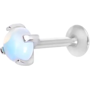16 Gauge 5/16 White Opalite Internally Threaded Labret Monroe Tragus