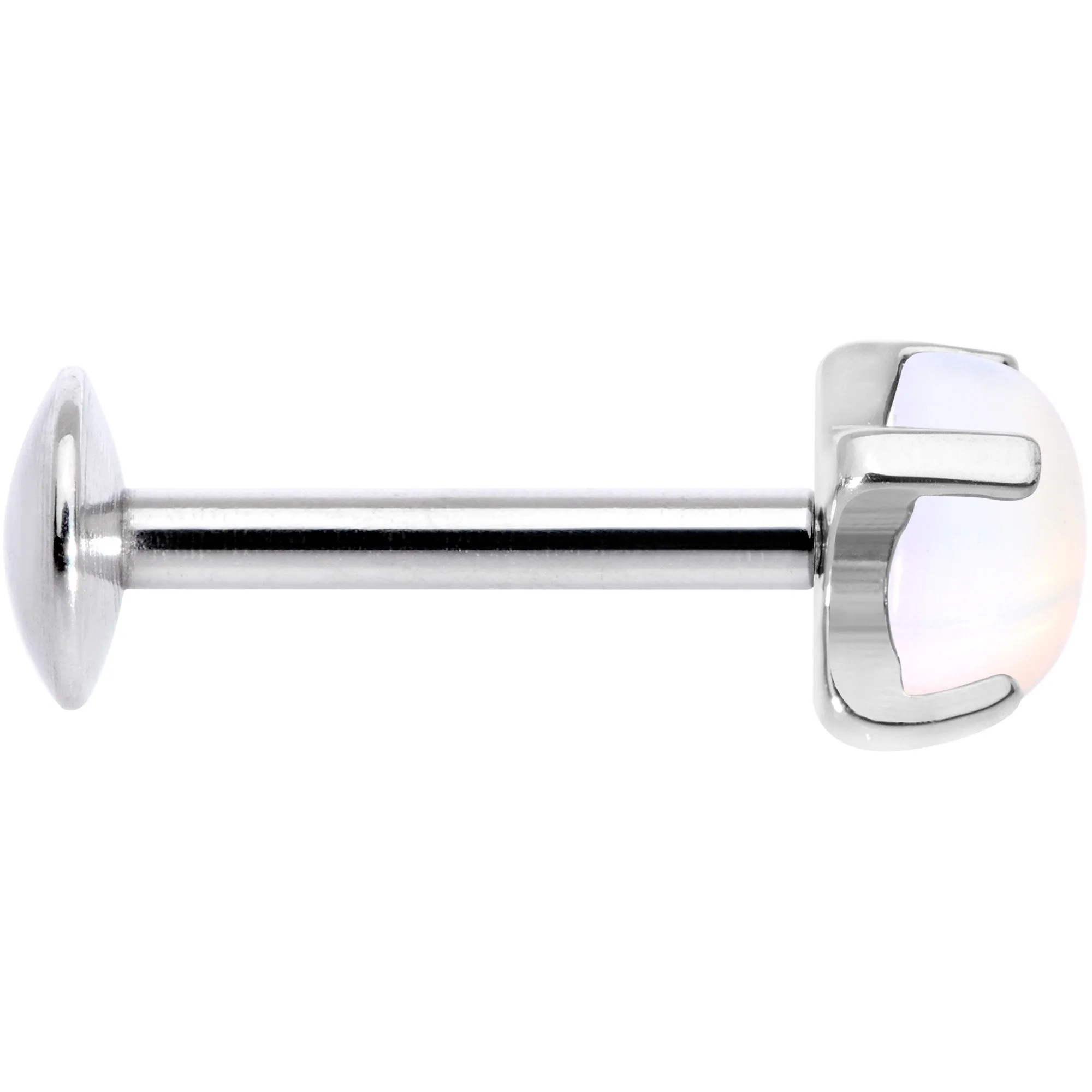 16 Gauge 5/16 White Opalite Internally Threaded Labret Monroe Tragus