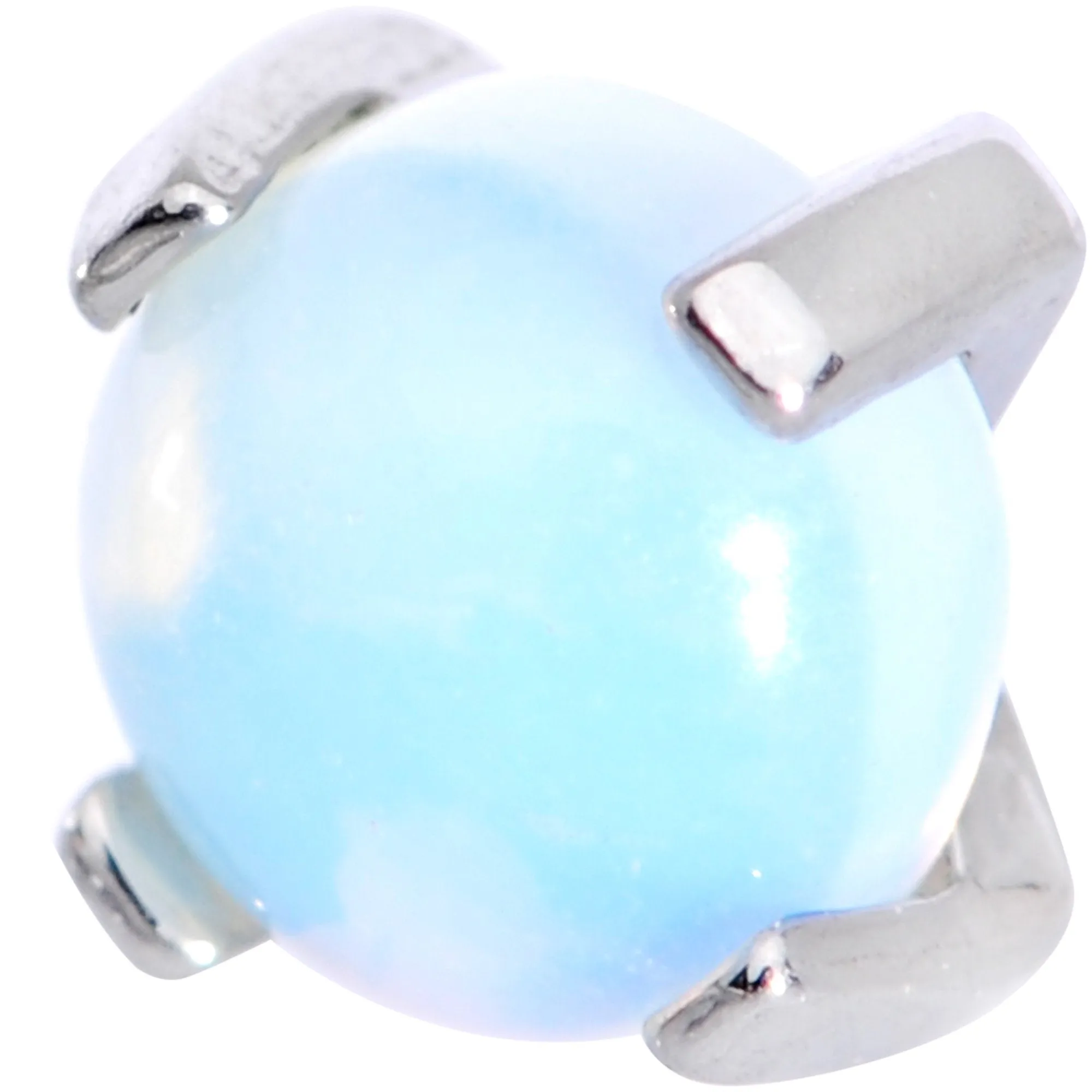 16 Gauge 5/16 White Opalite Internally Threaded Labret Monroe Tragus