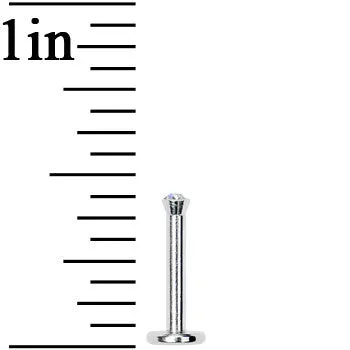 16 Gauge Clear 2mm Gem Internally Threaded Labret Monroe Tragus