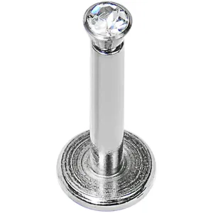 16 Gauge Clear 2mm Gem Internally Threaded Labret Monroe Tragus