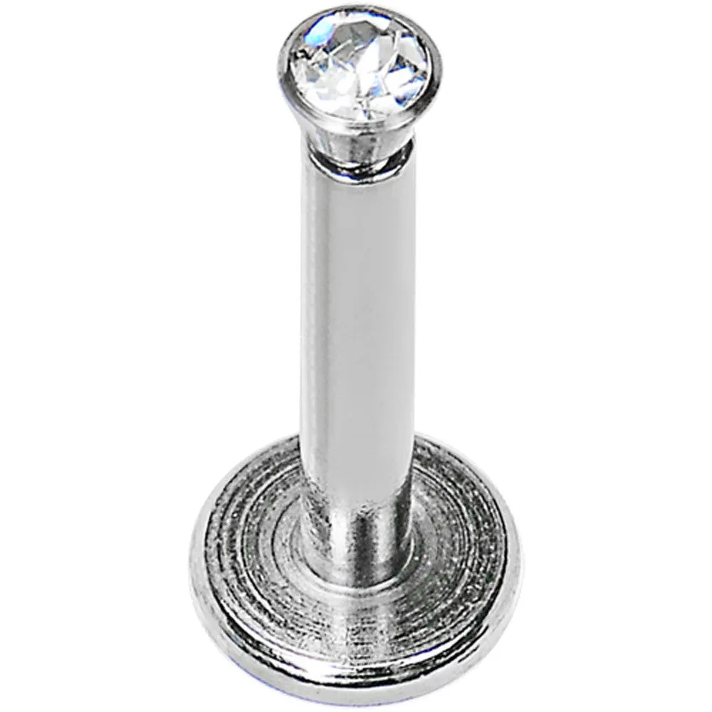16 Gauge Clear 2mm Gem Internally Threaded Labret Monroe Tragus