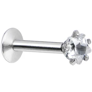 16 Gauge Clear 3mm Star Gem Internally Threaded Labret Monroe Tragus