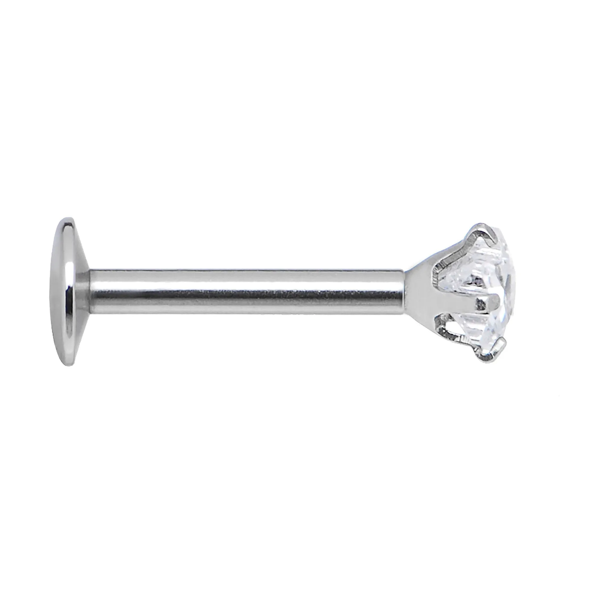 16 Gauge Clear 3mm Star Gem Internally Threaded Labret Monroe Tragus