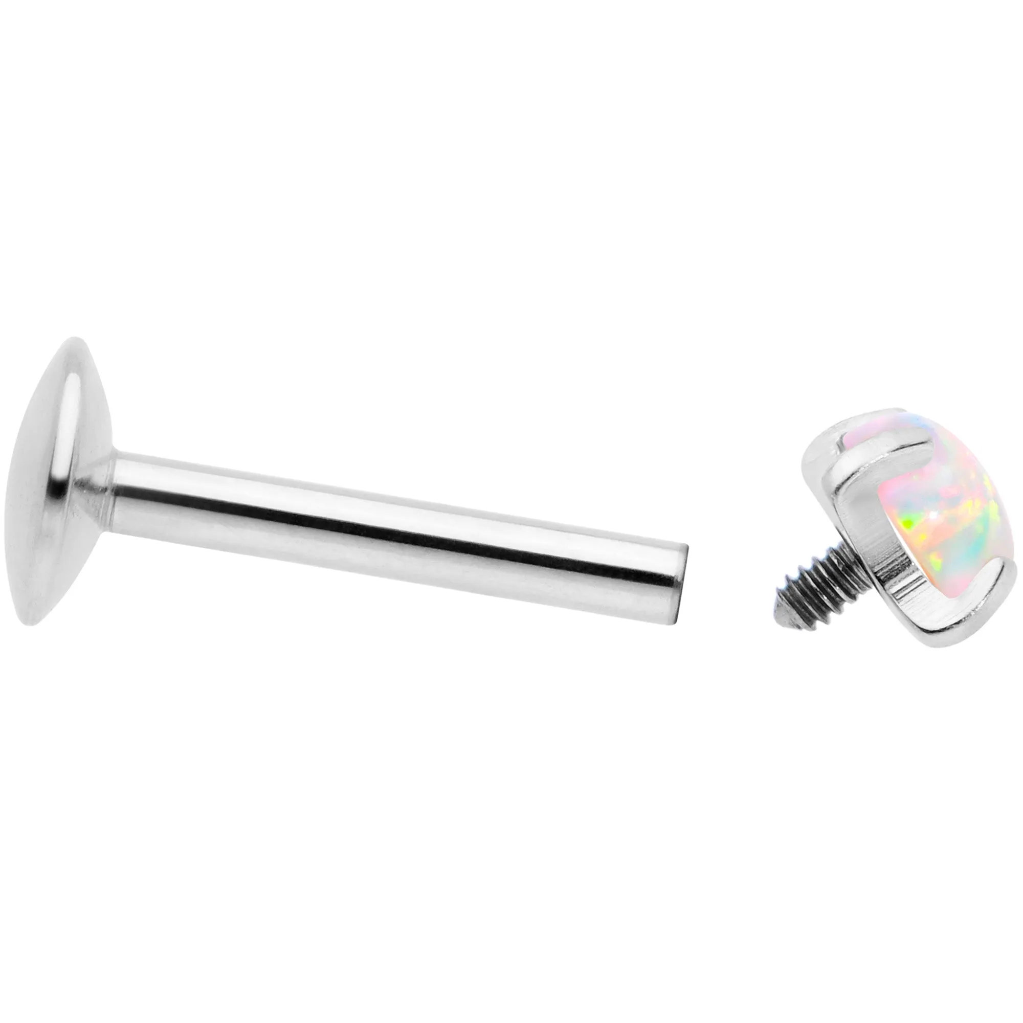 16G 5/16 3mm White Syn Opal G23 Titanium Internal Thread Labret