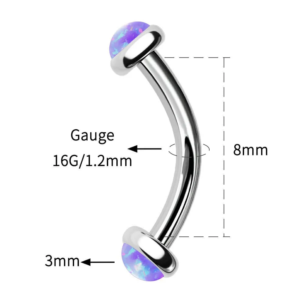 16G Titanium Internally Threaded Opal Rook Earring