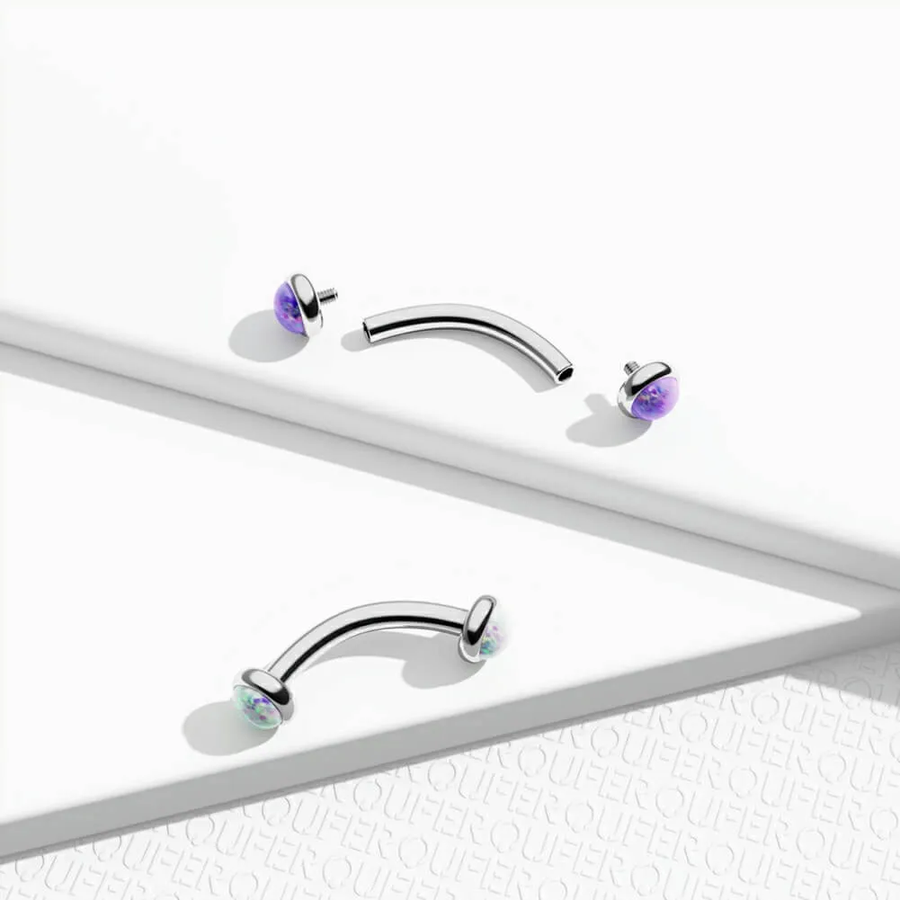 16G Titanium Internally Threaded Opal Rook Earring