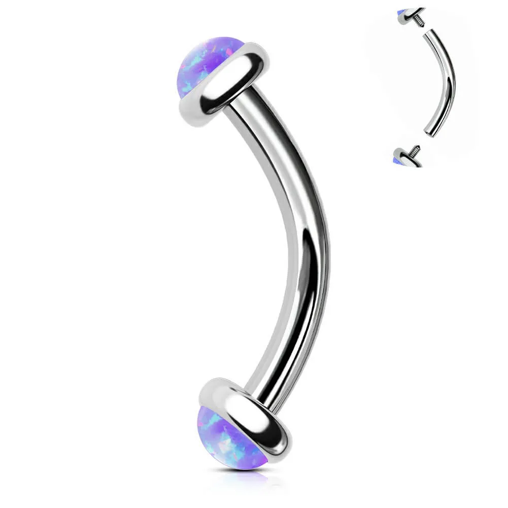 16G Titanium Internally Threaded Opal Rook Earring