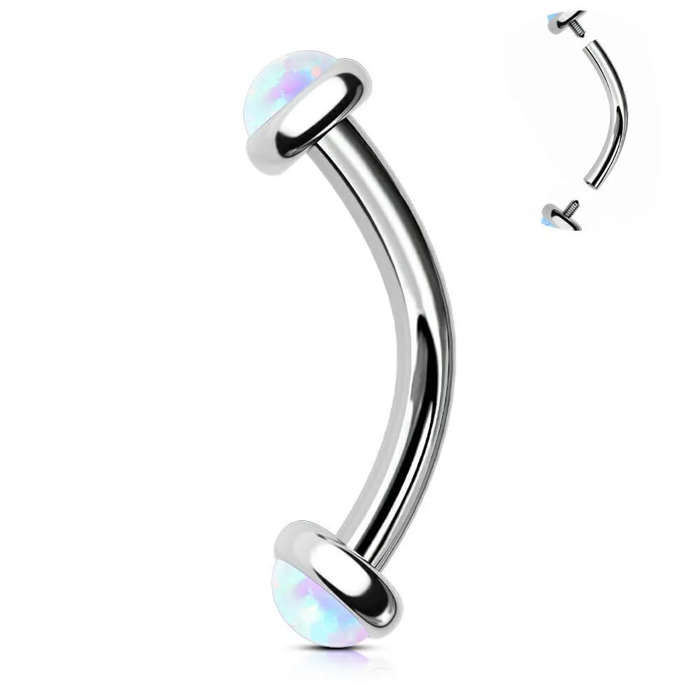 16G Titanium Internally Threaded Opal Rook Earring