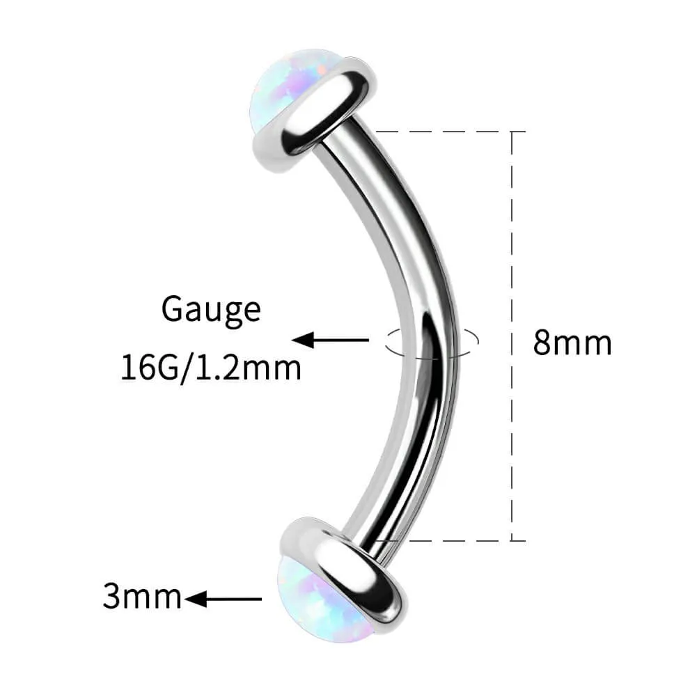 16G Titanium Internally Threaded Opal Rook Earring
