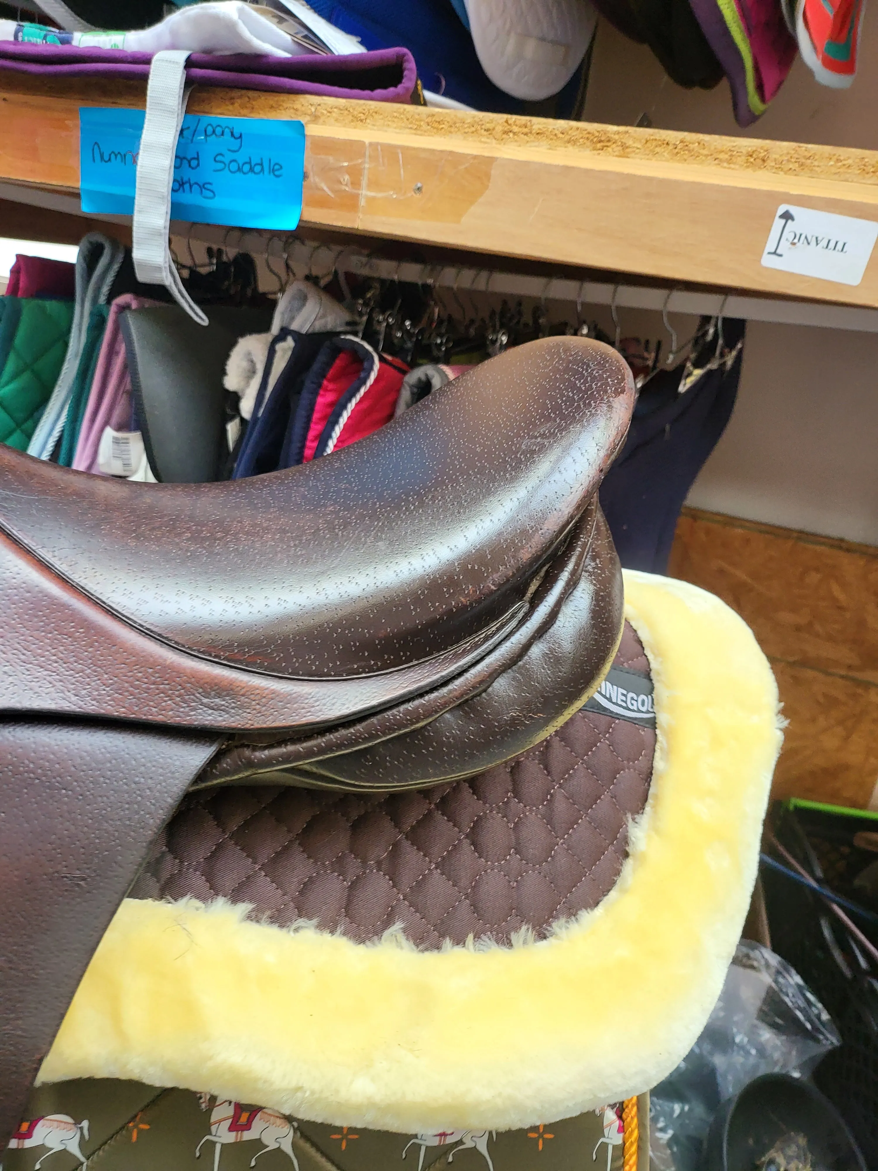 16" Falcon Brown Gp saddle stamped Wide