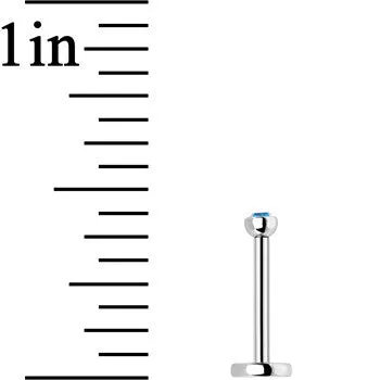 18 Gauge 5/16 Aqua 2mm CZ Internally Threaded Labret Monroe Tragus