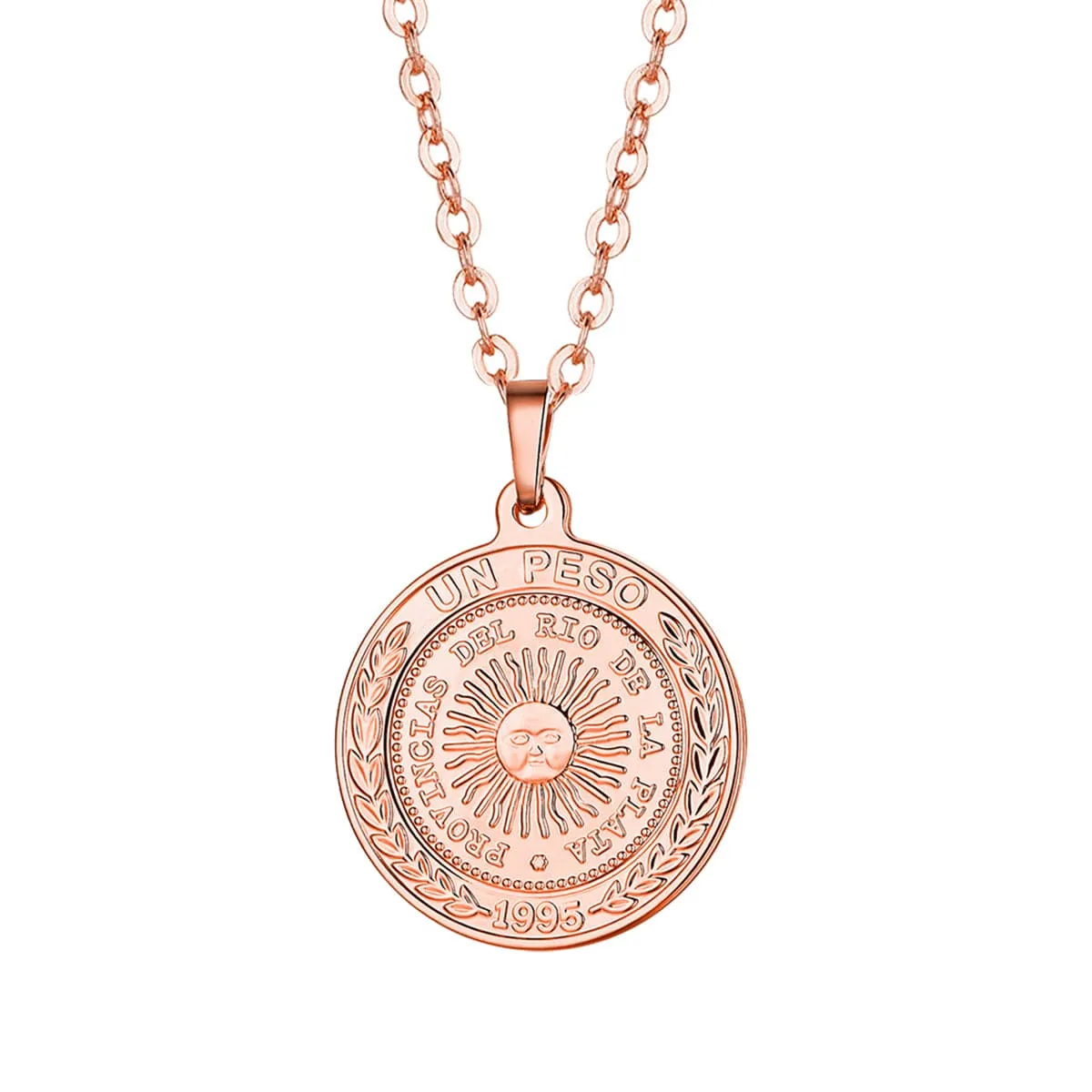 18K Rose Gold-Plated Argencoppere Peso Pendant Necklace