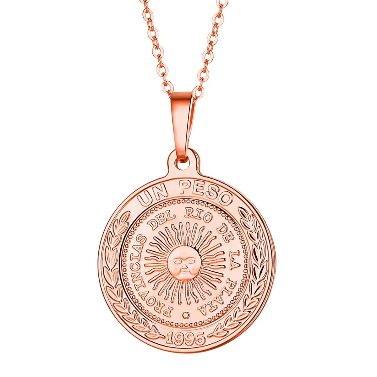 18K Rose Gold-Plated Argencoppere Peso Pendant Necklace