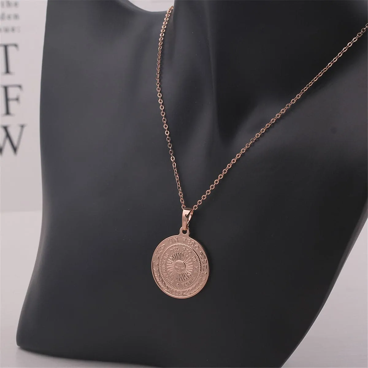 18K Rose Gold-Plated Argencoppere Peso Pendant Necklace